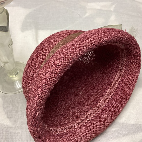 Chic Pink Women's Hat with Floral Accents - Picture 4 of 10